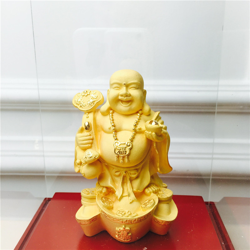 Chinese Feng Shui wealth Maitreya gold alluvial gold craft decorative festive wedding gifts birthday birthday2
