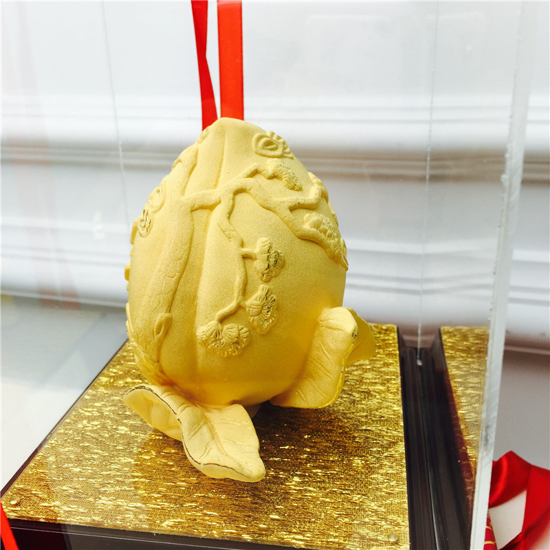 Chinese Feng Shui alluvial gold process Fushou gold peach decorative festive wedding gifts birthday birthday3