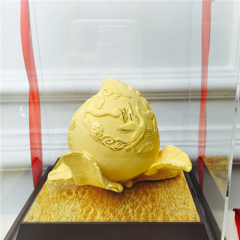 Chinese Feng Shui alluvial gold process Fushou gold peach decorative festive wedding gifts birthday birthday4