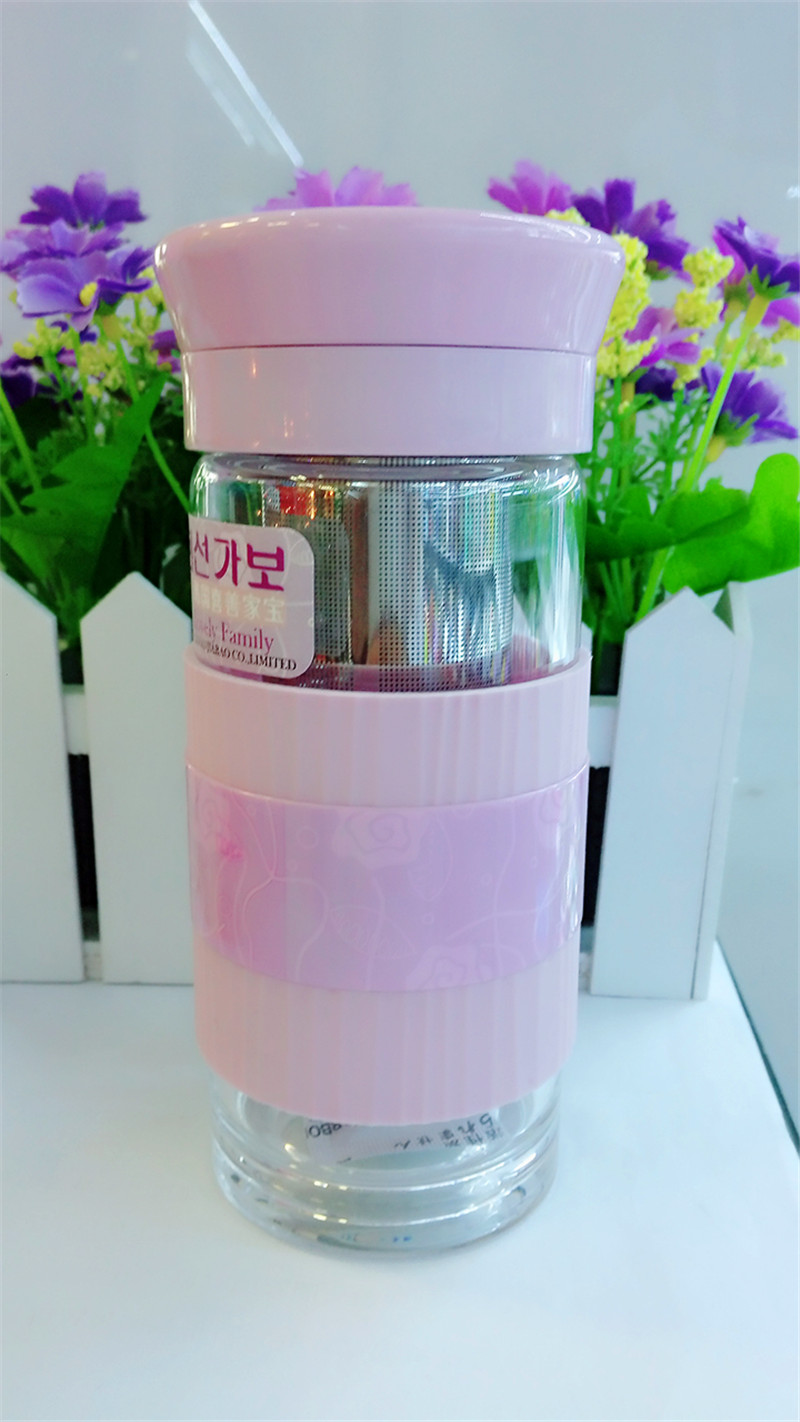 Jiabao imported glass water cup with thick tea cup and tea water separation portable band filter 125512564