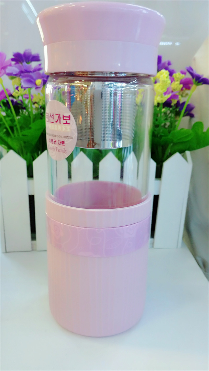 Jiabao imported glass water cup with thick tea cup and tea water separation portable band filter 125512561