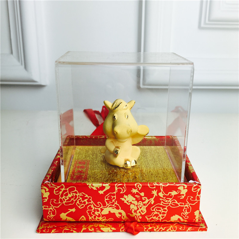 Chinese Feng Shui alluvial gold decoration craft Guanyin Golden Buddha birthday too happy wedding gift1