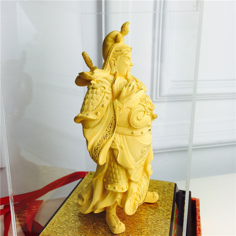 Chinese Feng Shui alluvial gold decoration craft Guanyin Golden Buddha birthday too happy wedding gift3