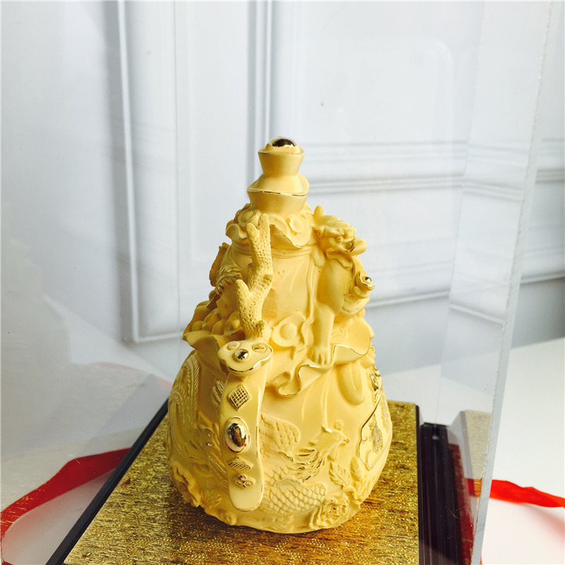 Chinese Feng Shui alluvial gold decoration craft Guanyin Golden Buddha birthday too happy wedding gift3