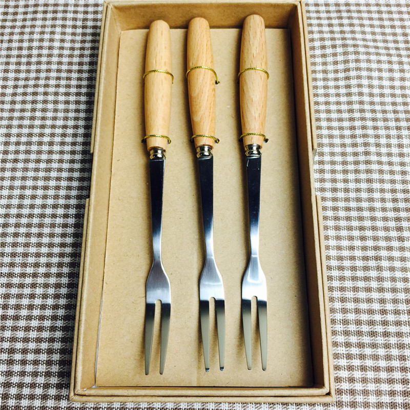 Stainless Steel Portable fruit fork suit2