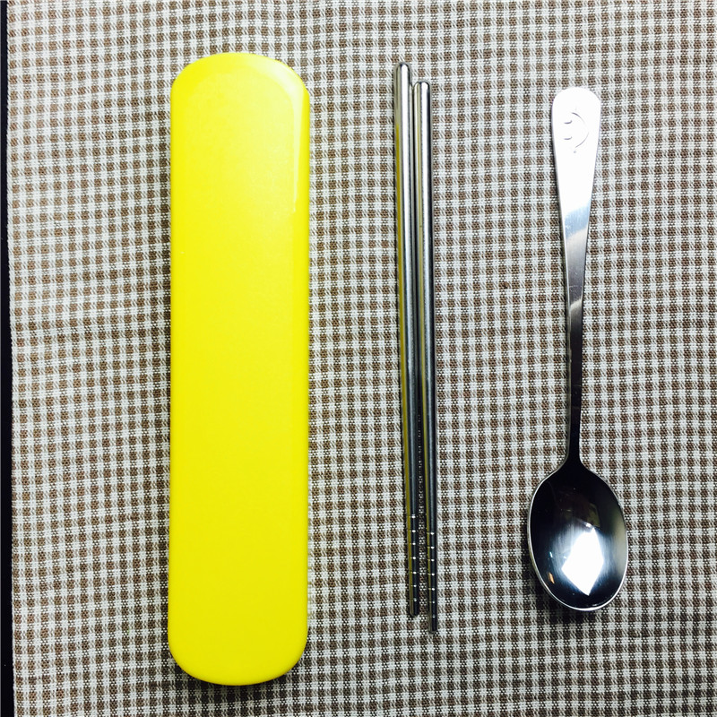 Student portable cutlery suit creative fork and spoon chopsticks adorable suit children travel tableware2