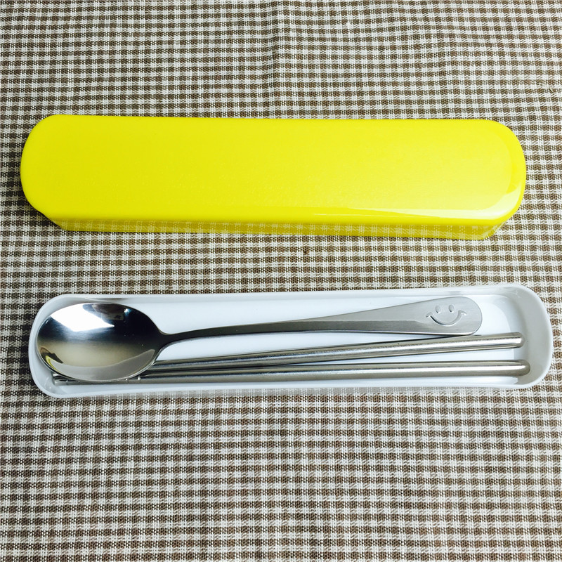 Student portable cutlery suit creative fork and spoon chopsticks adorable suit children travel tableware4