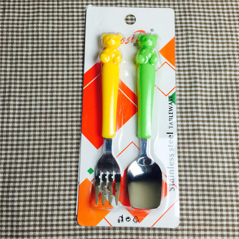 Student portable cutlery suit creative fork and spoon chopsticks adorable suit children travel tableware1