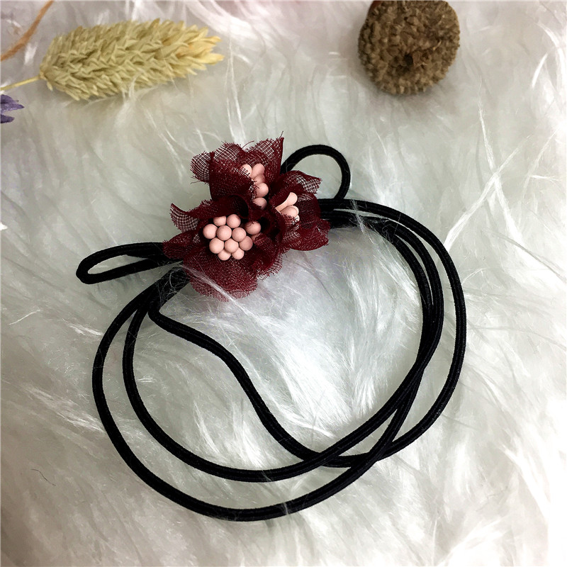 All-match Flower Hair rope ring hair band2