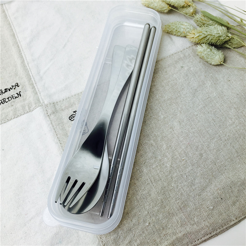 Stainless Steel Portable tableware with chopstick spoon, chopsticks and spoon fork for practical portable tableware3