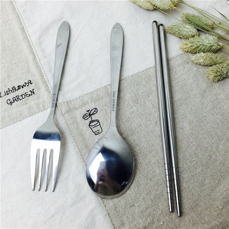 Stainless Steel Portable tableware with chopstick spoon, chopsticks and spoon fork for practical portable tableware5