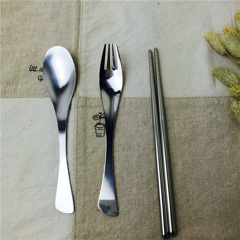 Stainless Steel Portable tableware with chopstick spoon, chopsticks and spoon fork for practical portable tableware4