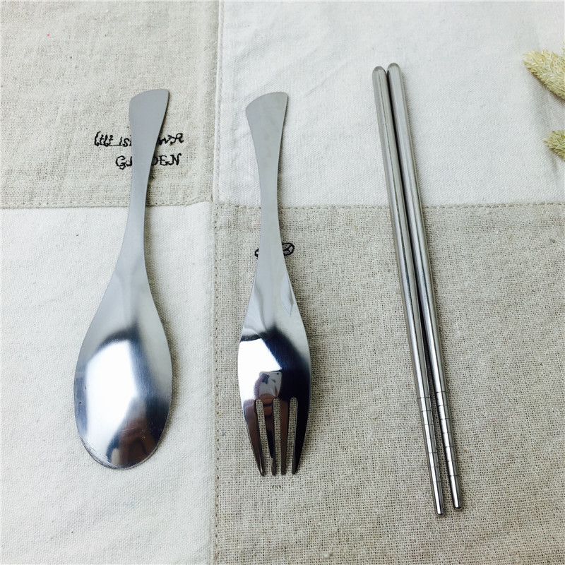 Stainless Steel Portable tableware with chopstick spoon, chopsticks and spoon fork for practical portable tableware5