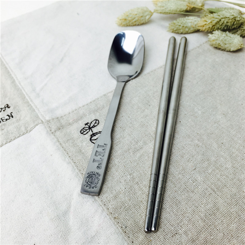 Stainless Steel Portable tableware with chopstick spoon, chopsticks and spoon fork for practical portable tableware5
