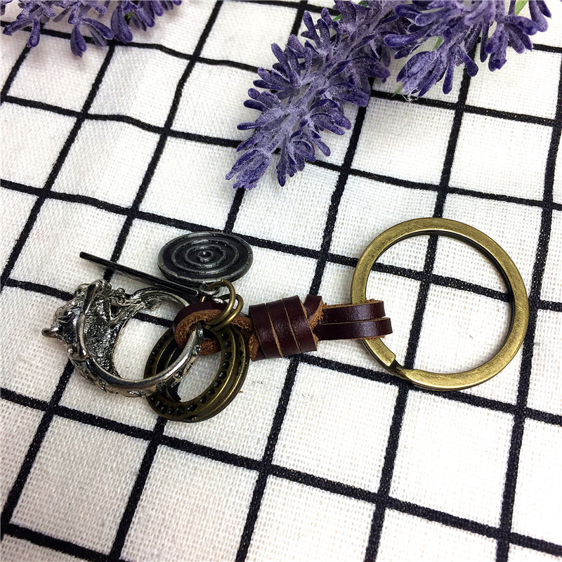 Retro and simple creative personality key ring pendant2