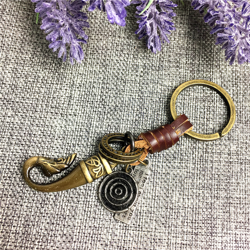 Retro and simple creative personality key ring pendant1