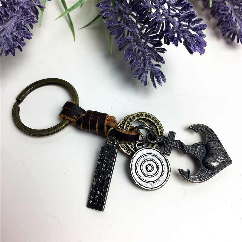 Retro and simple creative personality key ring pendant1