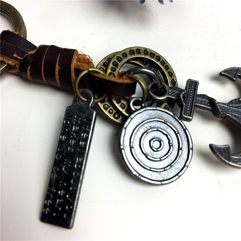 Retro and simple creative personality key ring pendant3