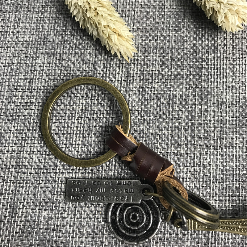 Retro and simple creative personality key ring pendant3
