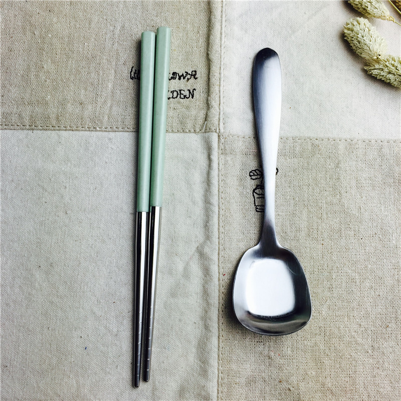 Stainless Steel Portable tableware with chopstick spoon, chopstick spoon and portable tableware4