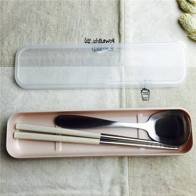 Stainless Steel Portable tableware with chopstick spoon, chopstick spoon and portable tableware2