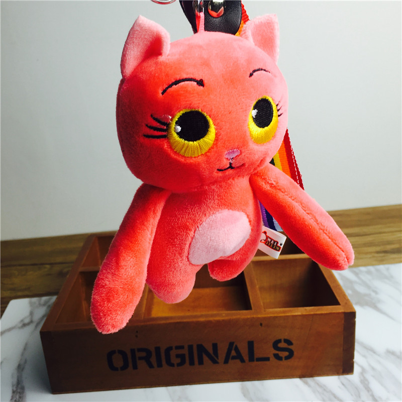 Love cat cartoon Keychain hanging bag red plush small jewelry ornaments4