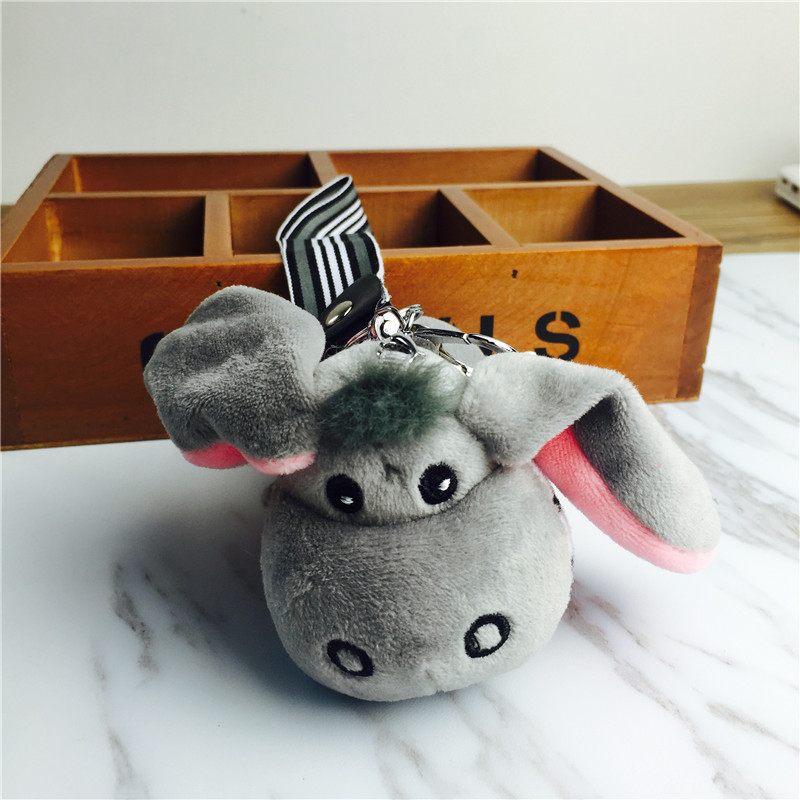 The little donkey donkey buckteeth doll key chain hanging bag strap gray small plush accessories3