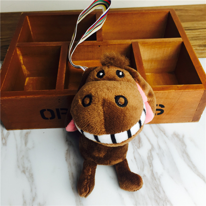 The little donkey donkey buckteeth doll key chain hanging bag chocolate small plush jewelry ornaments1