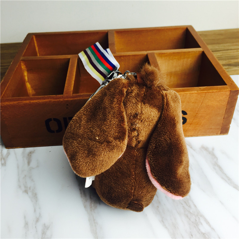 The little donkey donkey buckteeth doll key chain hanging bag chocolate small plush jewelry ornaments2