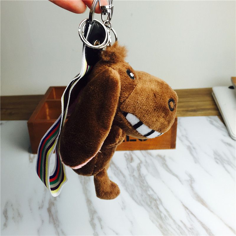 The little donkey donkey buckteeth doll key chain hanging bag chocolate small plush jewelry ornaments4