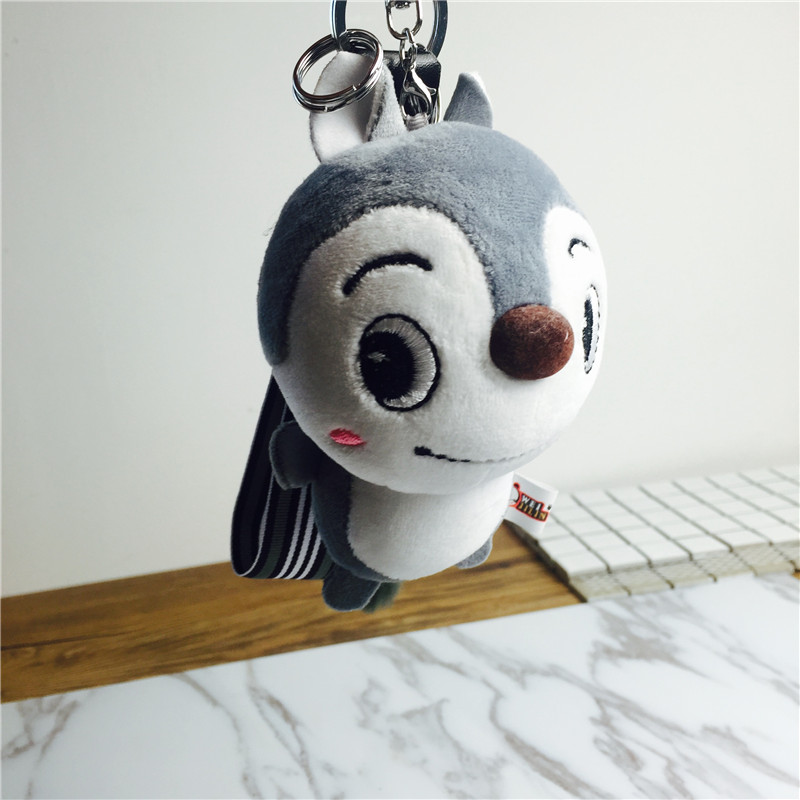 Cartoon doll Keychain hanging bag strap gray small plush accessories4