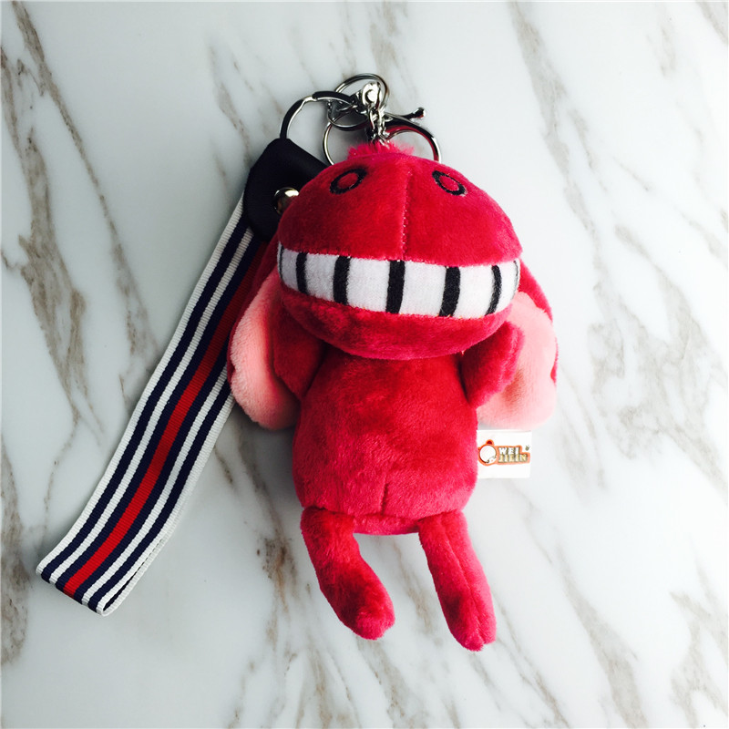 The little donkey donkey buckteeth doll key chain hanging bag red plush small jewelry ornaments3