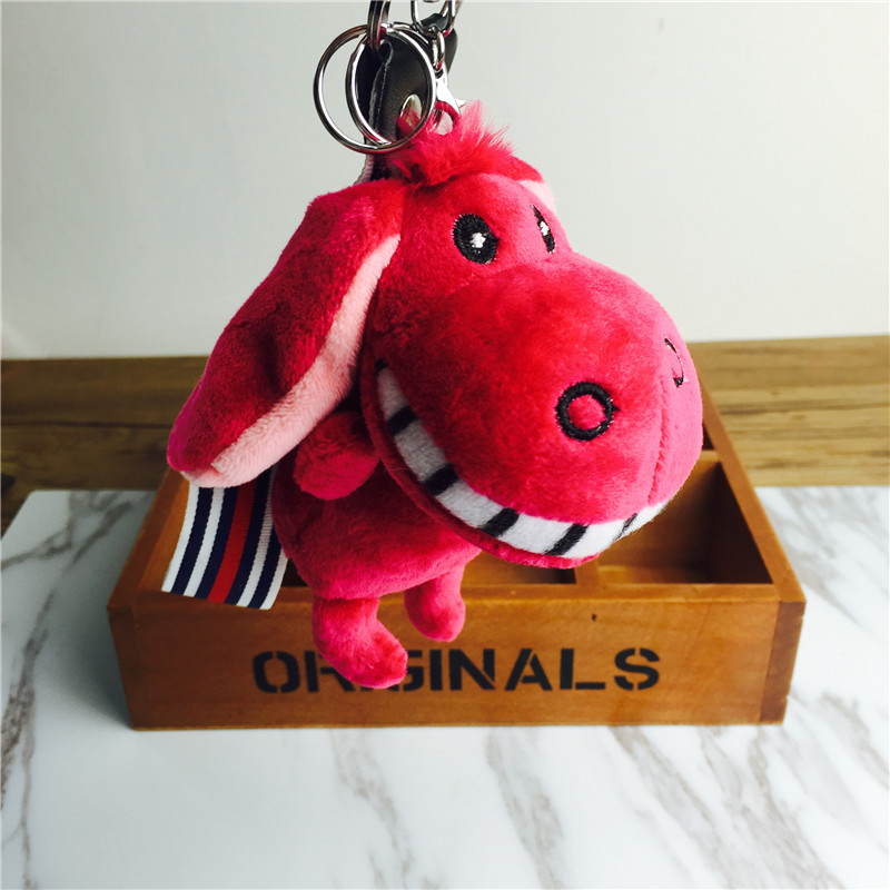 The little donkey donkey buckteeth doll key chain hanging bag red plush small jewelry ornaments4