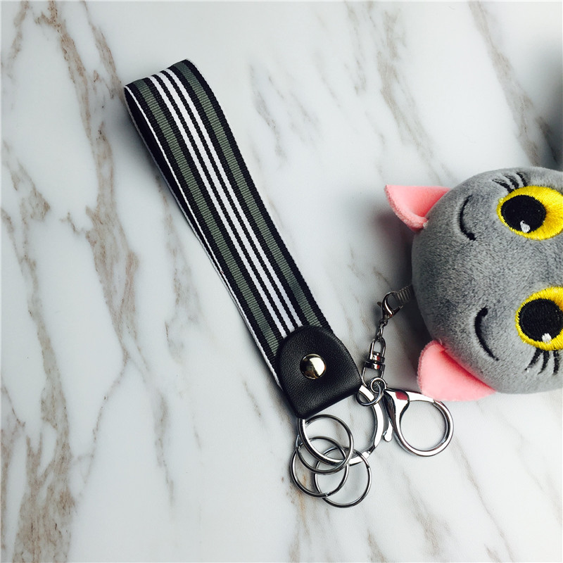 Love cat cartoon Keychain bag pendant ornaments Plush grey small jewelry5