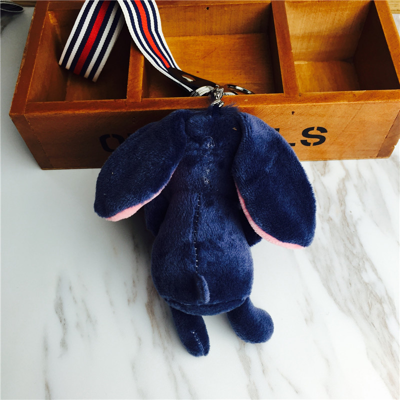 The little donkey donkey buckteeth doll key chain hanging bag ornaments Deep Blue Plush accessories2