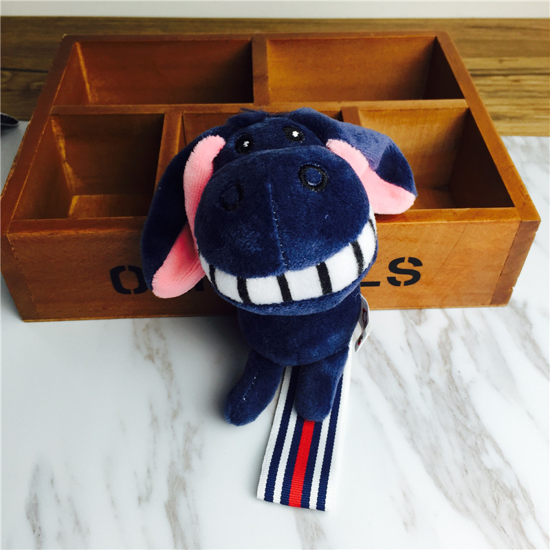 The little donkey donkey buckteeth doll key chain hanging bag ornaments Deep Blue Plush accessories3