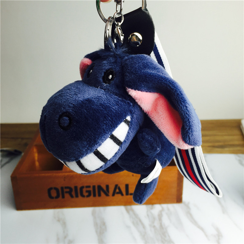 The little donkey donkey buckteeth doll key chain hanging bag ornaments Deep Blue Plush accessories4