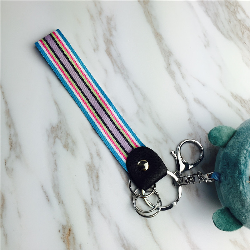 Cartoon doll Keychain hanging bag Blue Plush small jewelry ornaments5