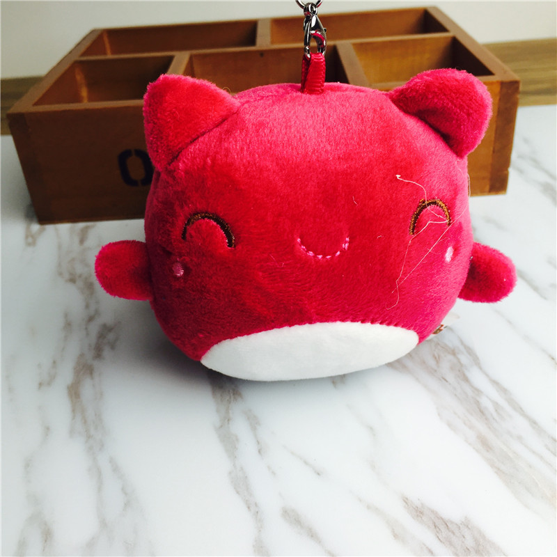 The cartoon mouse tail Keychain hanging bag red plush small jewelry ornaments1