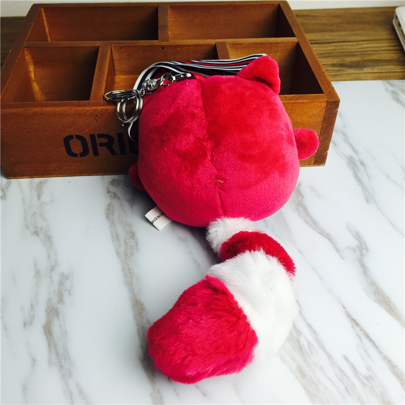 The cartoon mouse tail Keychain hanging bag red plush small jewelry ornaments3