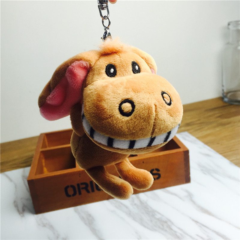 The little donkey donkey buckteeth doll key chain hanging bag Brown Plush small jewelry ornaments4