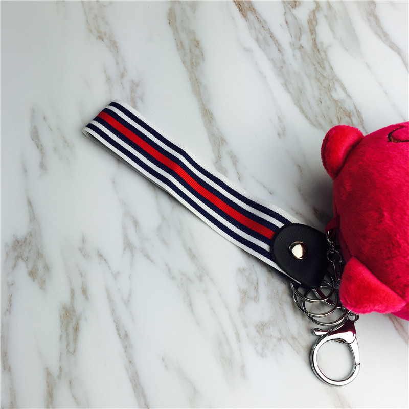 The cartoon mouse tail Keychain hanging bag red plush small jewelry ornaments5