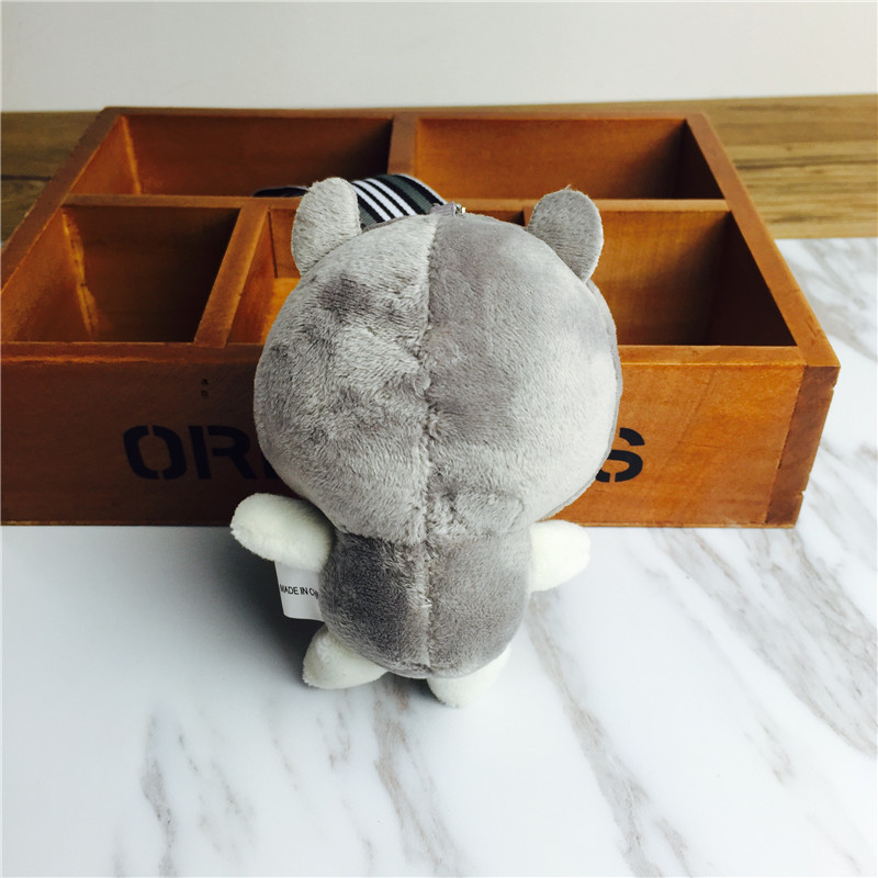 Cartoon doll Keychain hanging bag strap gray small plush accessories2