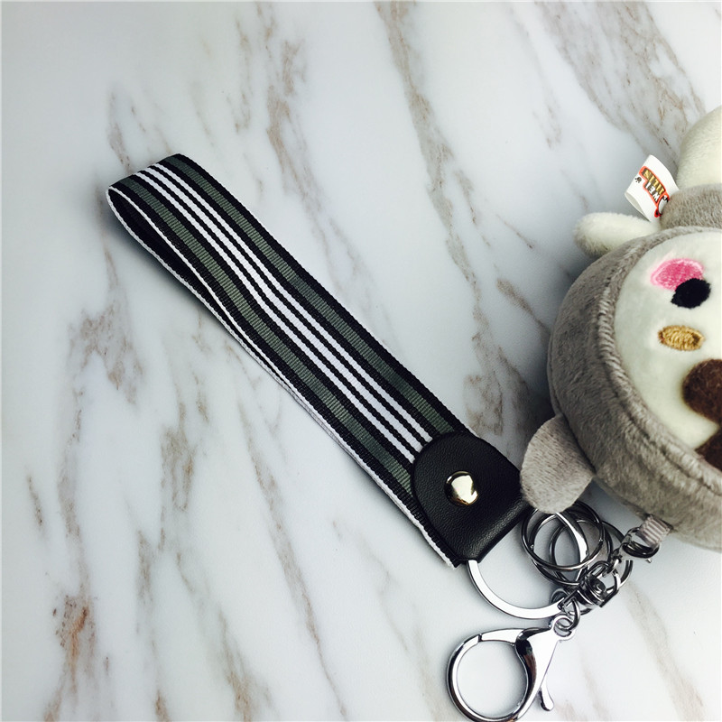 Cartoon doll Keychain hanging bag strap gray small plush accessories5