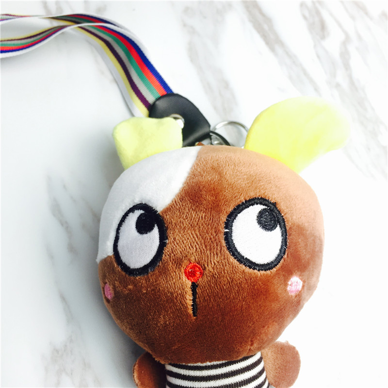 Cartoon rabbit Keychain hanging bag squint Brown Plush small jewelry ornaments3
