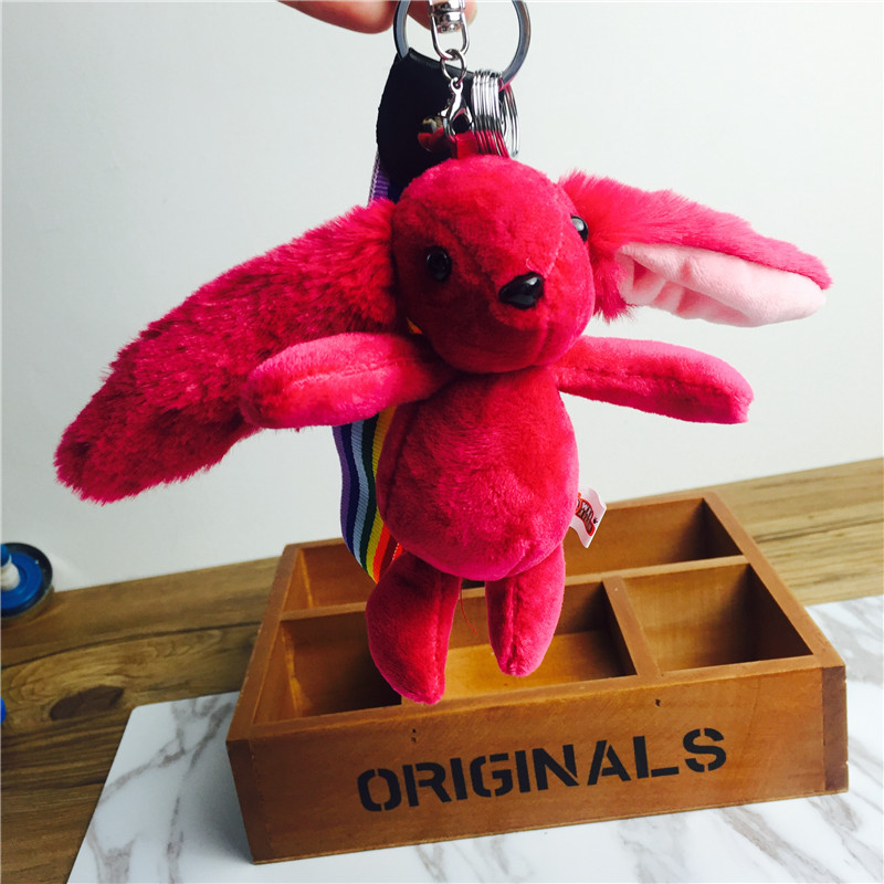 Cartoon rabbit Keychain hanging bag red plush small jewelry ornaments4