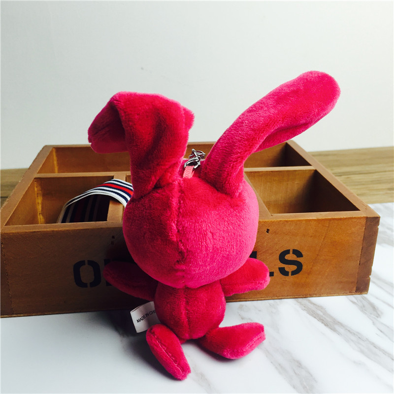 Cartoon long ear rabbit Keychain hanging bag red plush small jewelry ornaments2