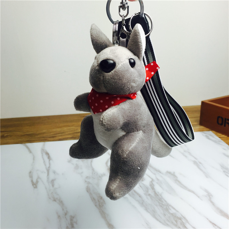 Kangaroo Keychain hanging bag ornaments Plush grey small jewelry4