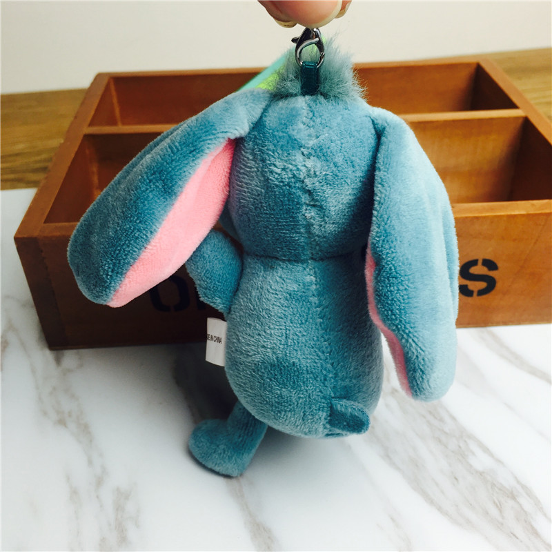 The little donkey donkey buckteeth doll key chain hanging bag Blue Plush small jewelry ornaments3