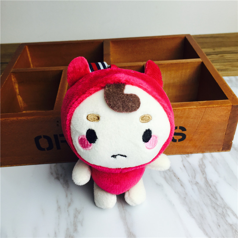 Cartoon doll Keychain hanging bag red plush small jewelry ornaments1